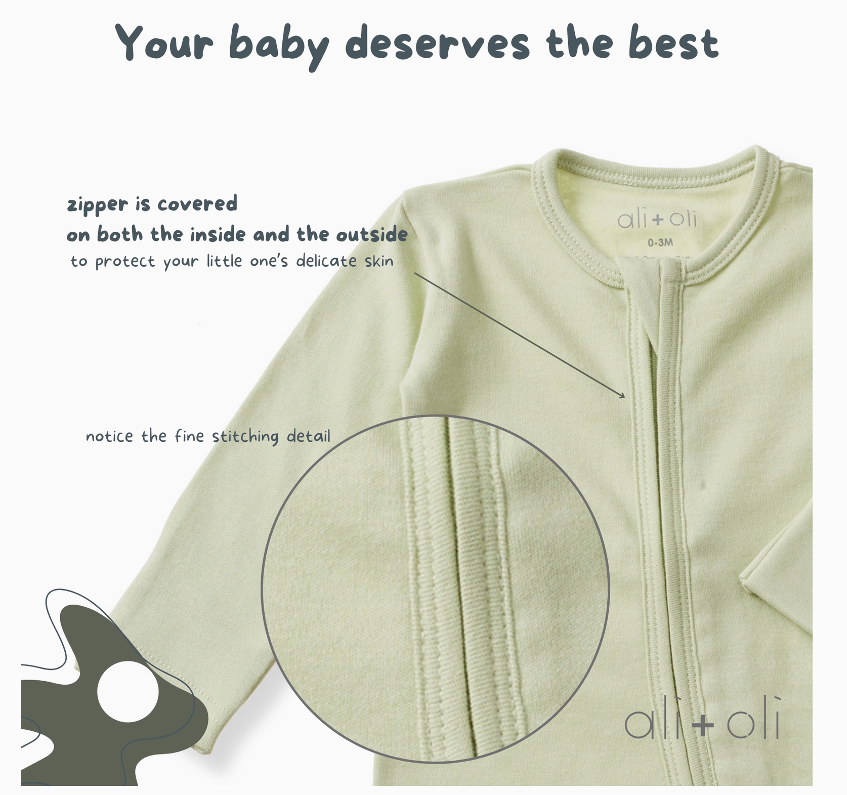 Baby Footie 2-Way Zipper – Organic Cotton Lounge Wear