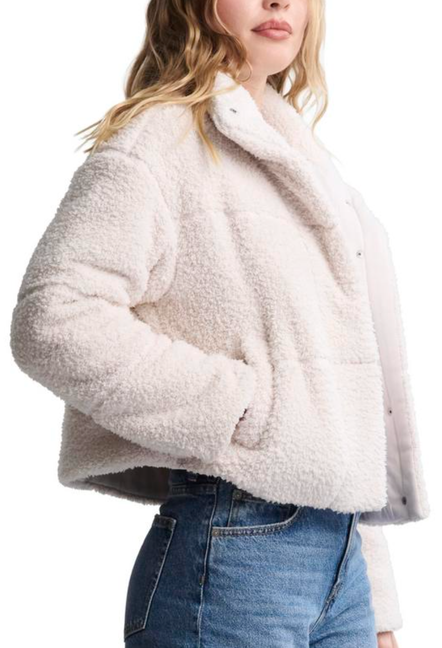 Brushed Cozy Chic Puffer Jacket - Sand Dune