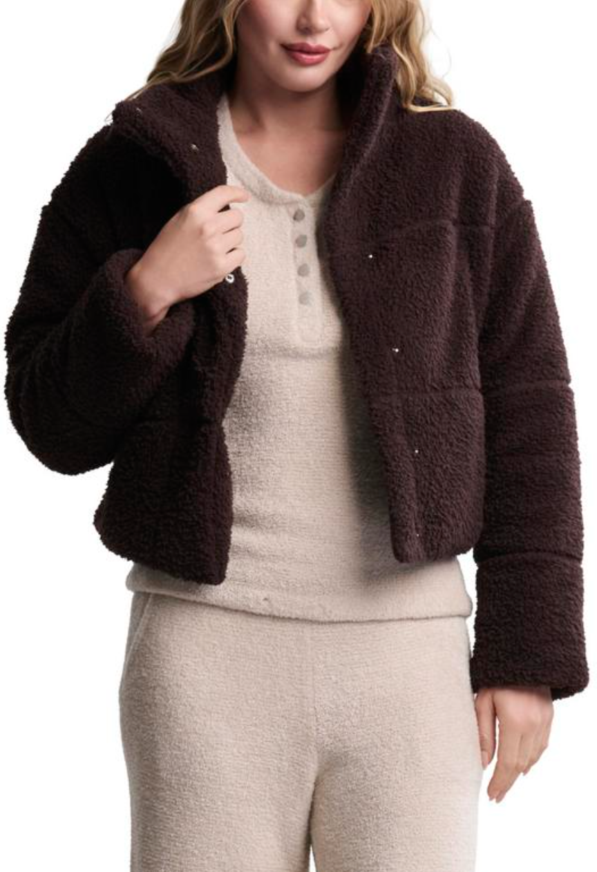 Brushed Cozy Chic Puffer Jacket - Umber
