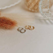 Grace Pearl Hoops: Gold