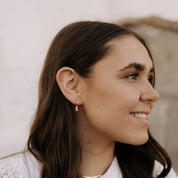 Sophie Baguette Diamond Dangle Hoops: Gold