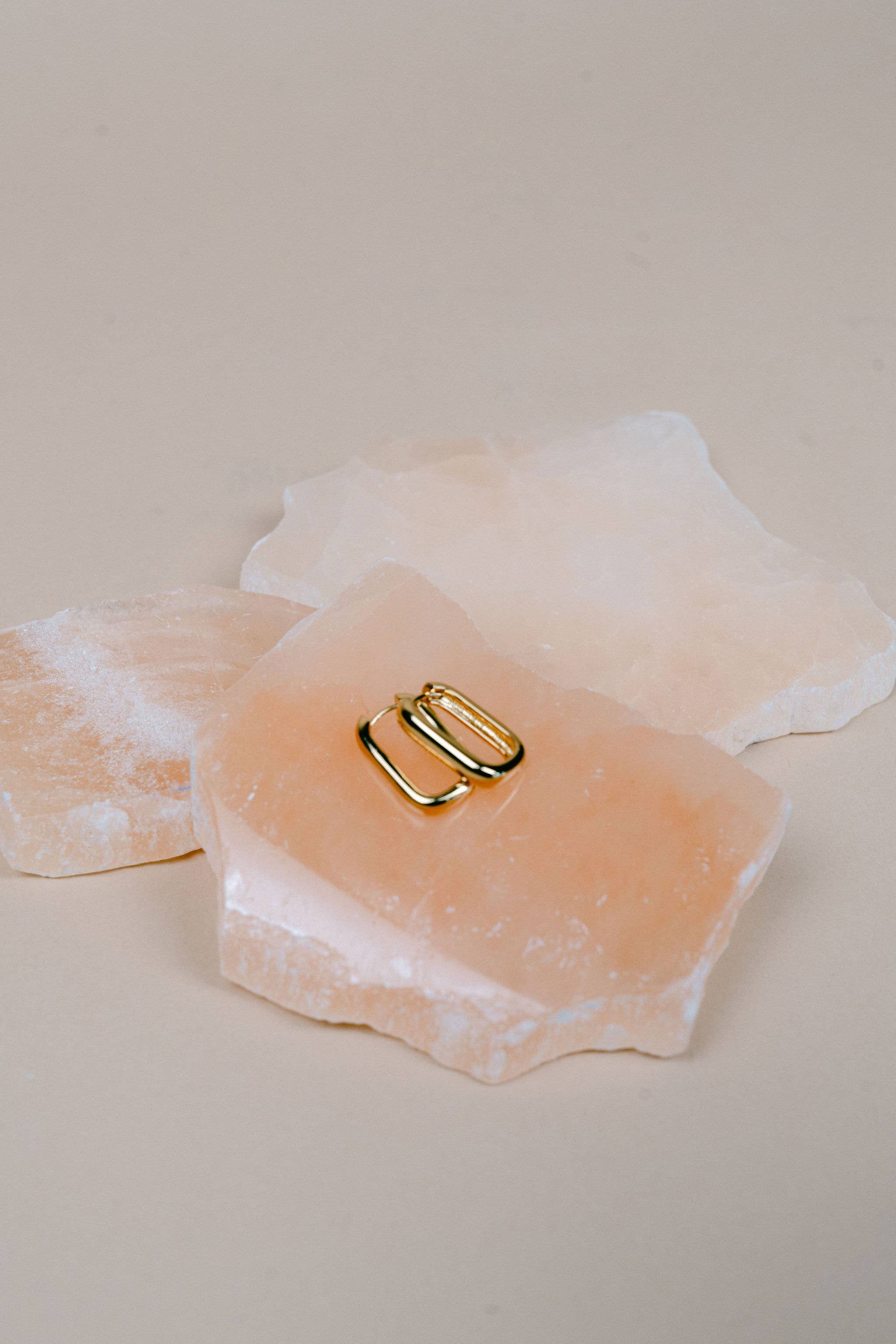 Elongated Hoop Earrings in Gold