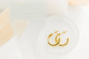 Amelia Chunky Hoops in Gold - Earrings
