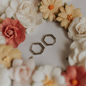 Hexagon Huggies: Gold