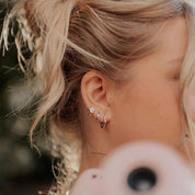 Hexagon Huggies: Gold