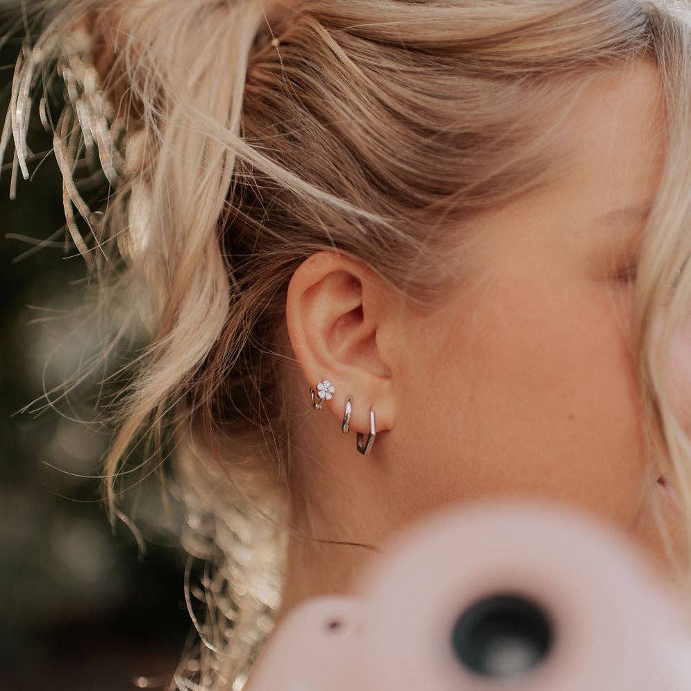 Hexagon Huggies: Gold