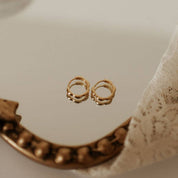 Lola Floral Hoops: Gold