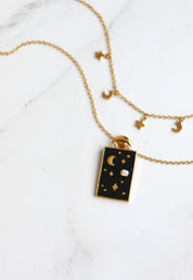 Star and Moon Choker Necklace in Gold
