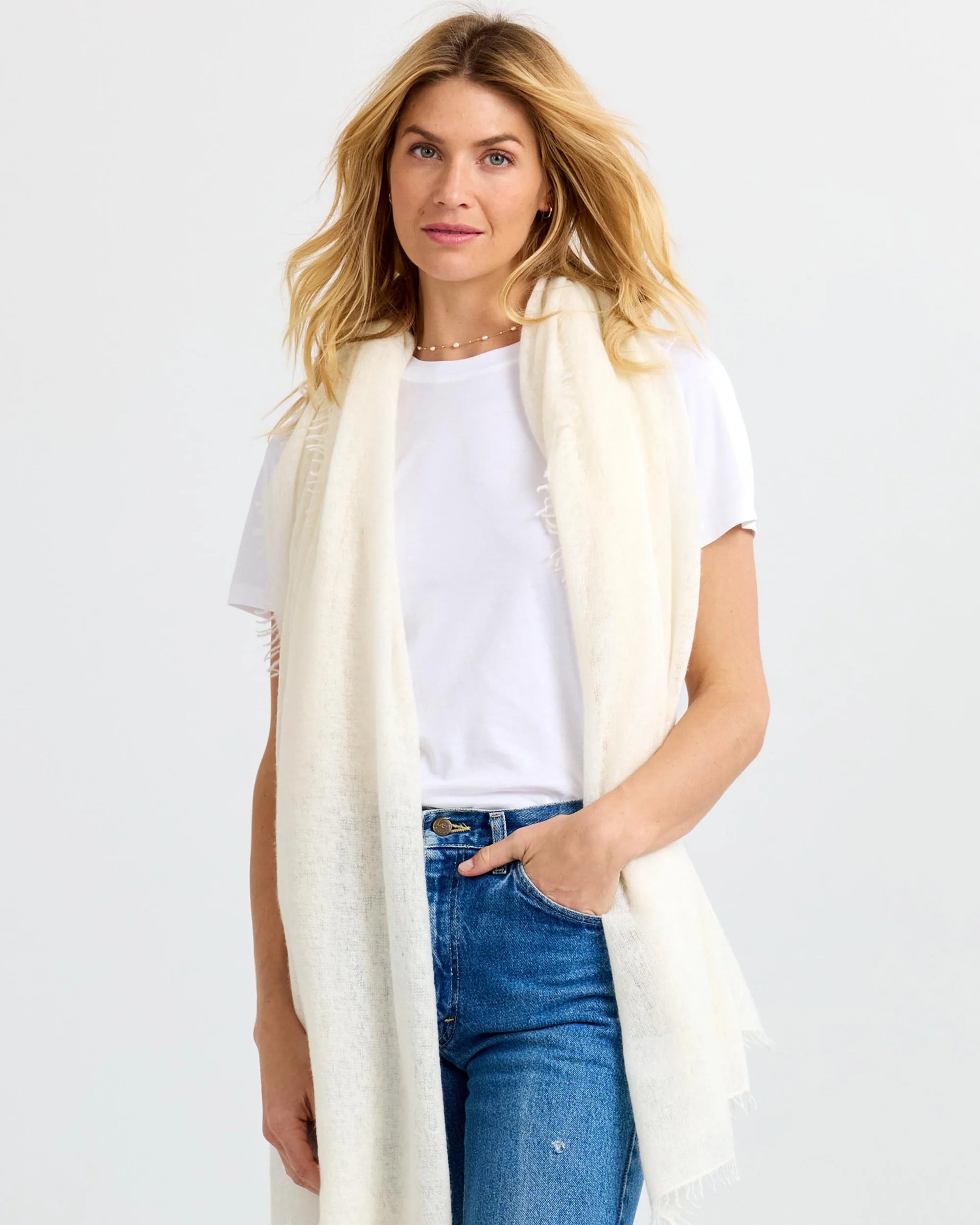 Felted Scarf - White