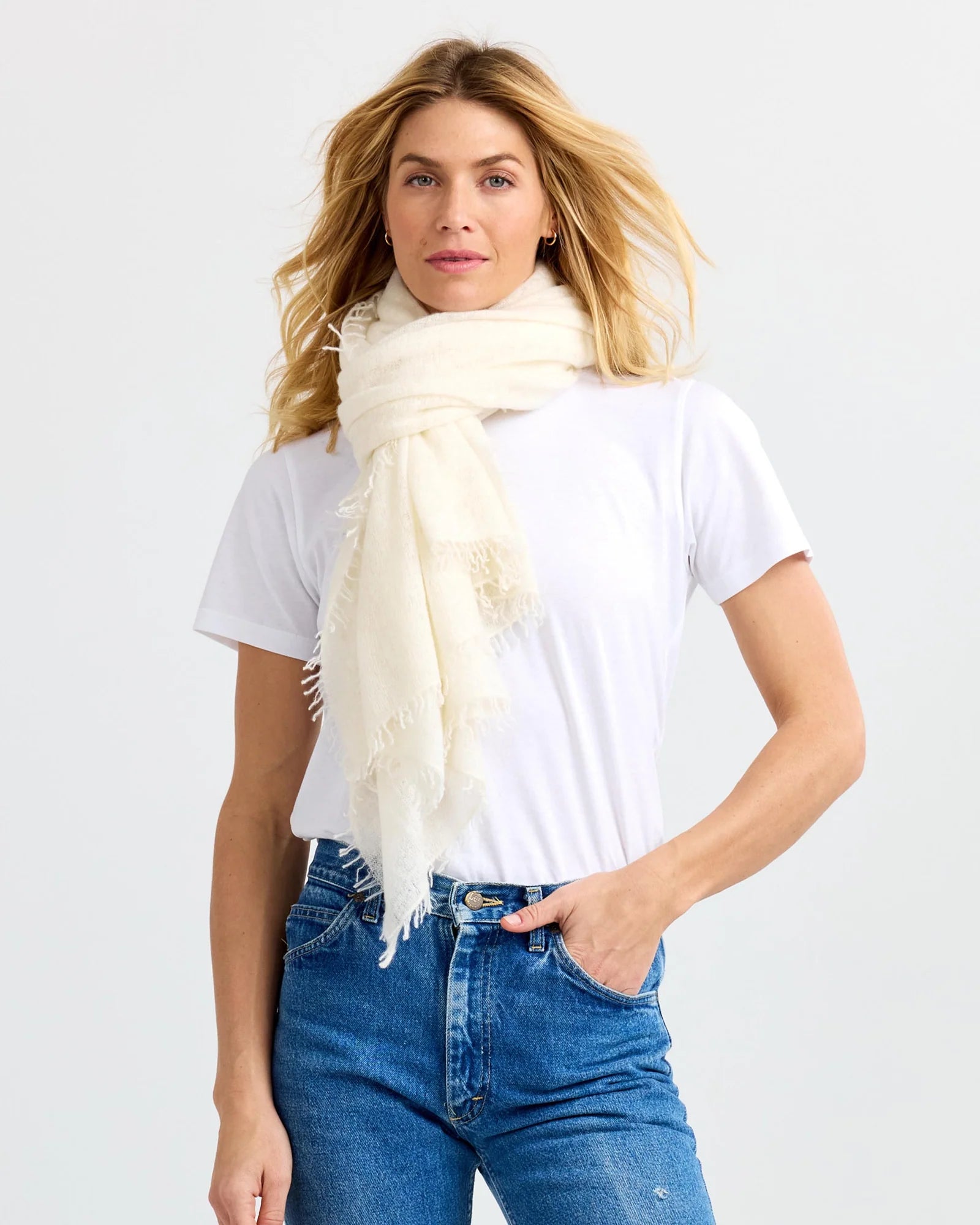 Felted Scarf - White