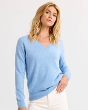 Essential Cashmere V-Neck - Stonewash