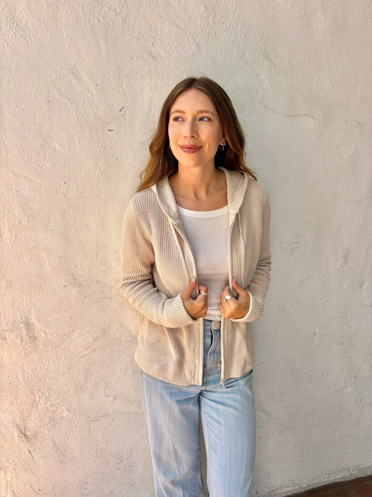Cotton Fisherman Hoodie - Oatmeal