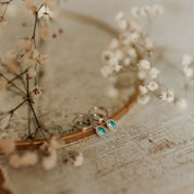 Riley Turquoise Hoops: Gold