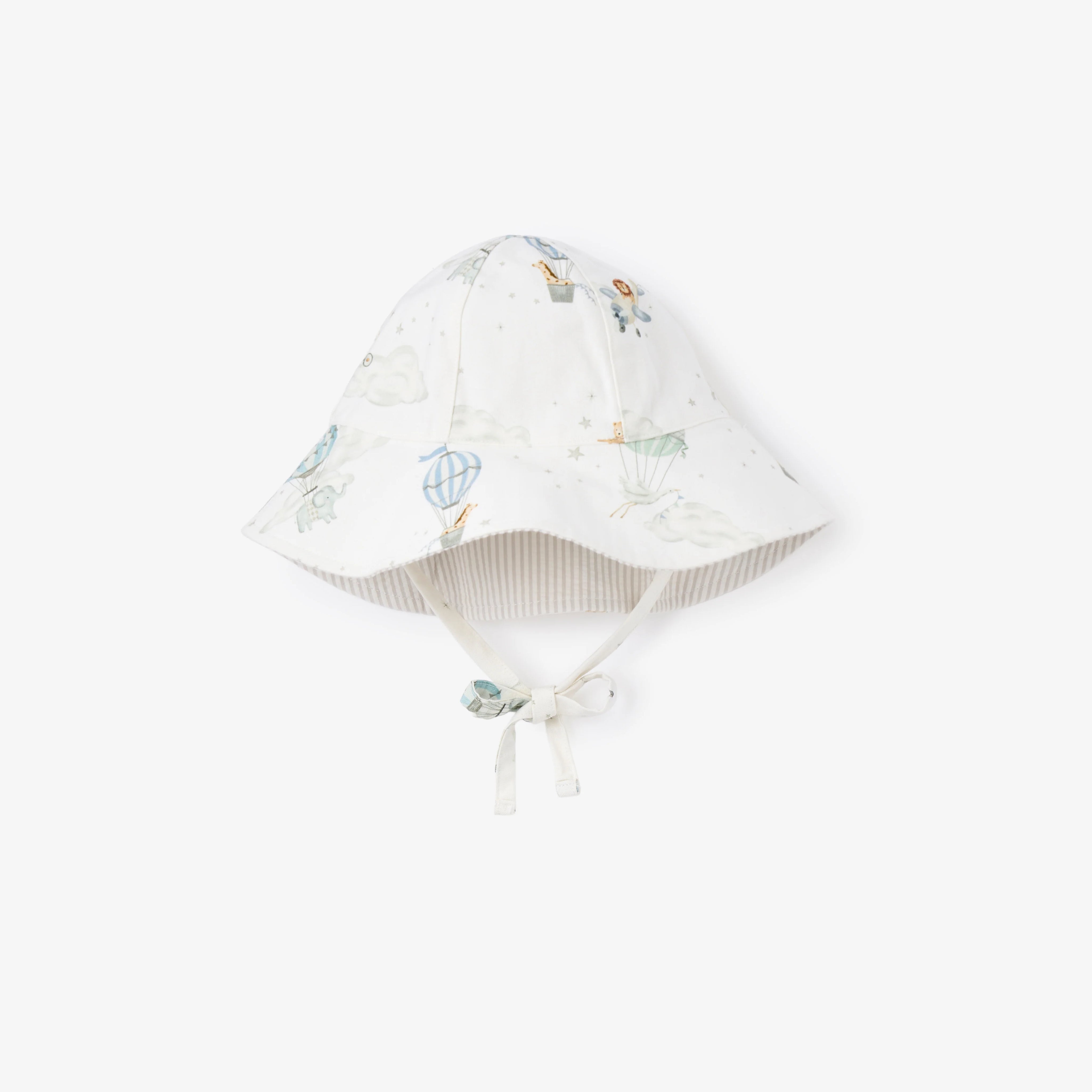 Up & Away Sunhat -Oxford & Grey Seersucker Reversible