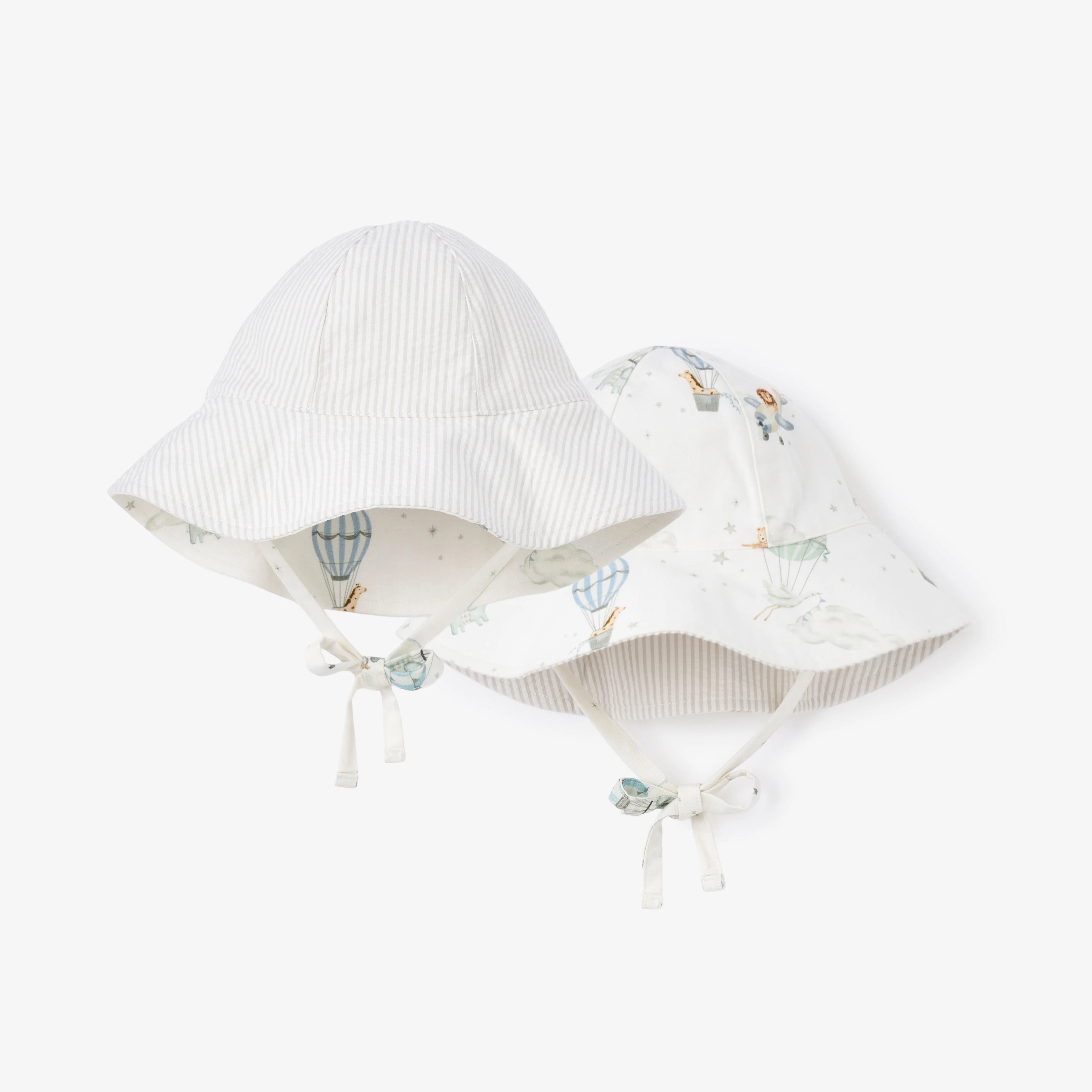 Up & Away Sunhat -Oxford & Grey Seersucker Reversible