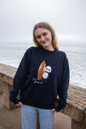 Crewneck- Surf Panda - Ocean Blue