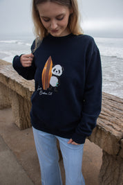 Crewneck- Surf Panda - Ocean Blue