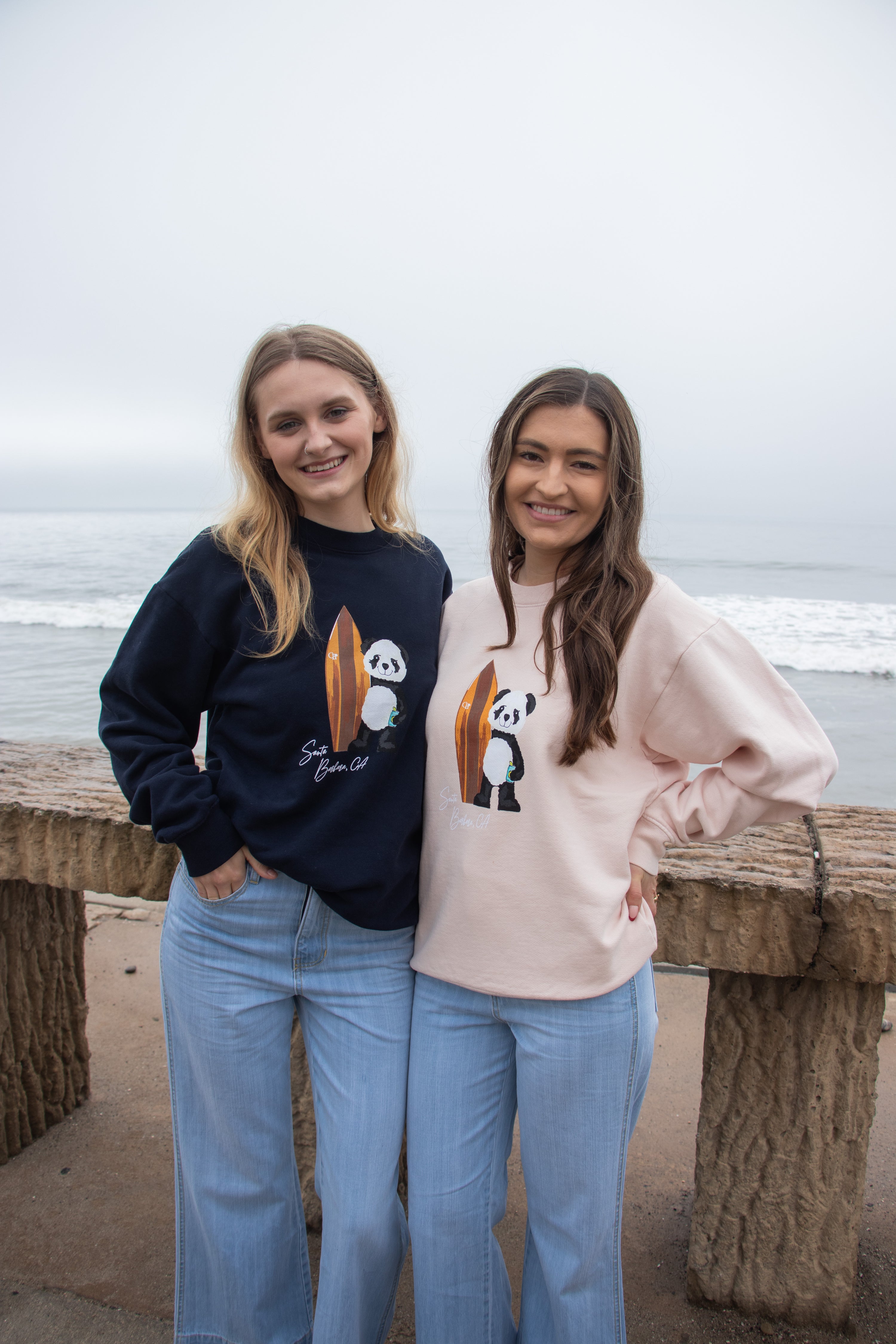 Crewneck- Surf Panda - Ocean Blue