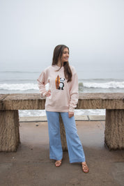 Crewneck- Surf Panda- Pink Rose