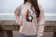 Crewneck- Surf Panda- Pink Rose