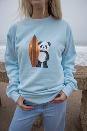 Crewneck - Surf Panda- Sky Blue