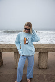 Crewneck - Surf Panda- Sky Blue