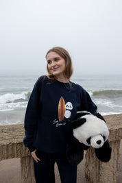 Crewneck- Surf Panda - Ocean Blue