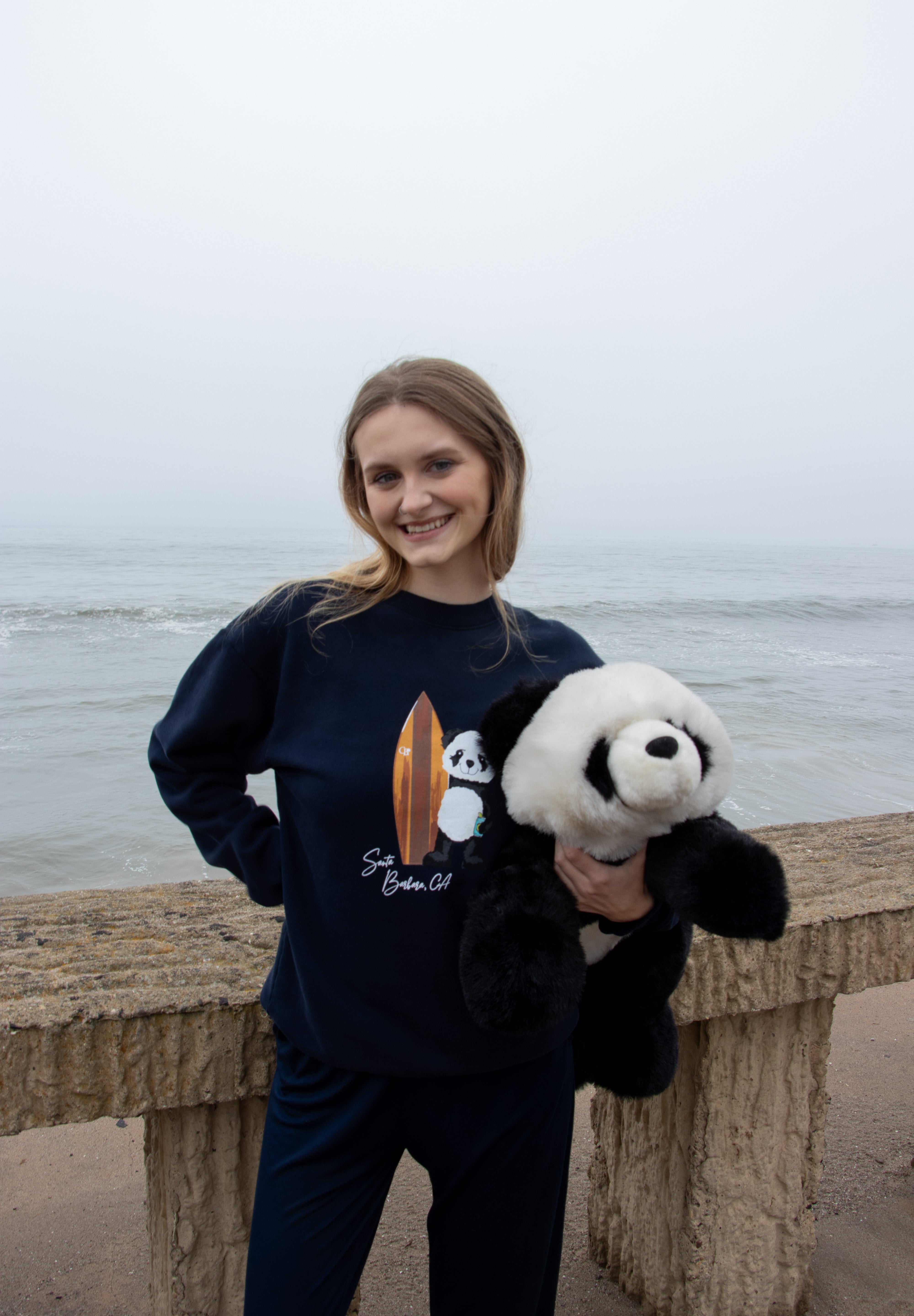 Crewneck- Surf Panda - Ocean Blue