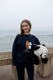 Crewneck- Surf Panda - Ocean Blue