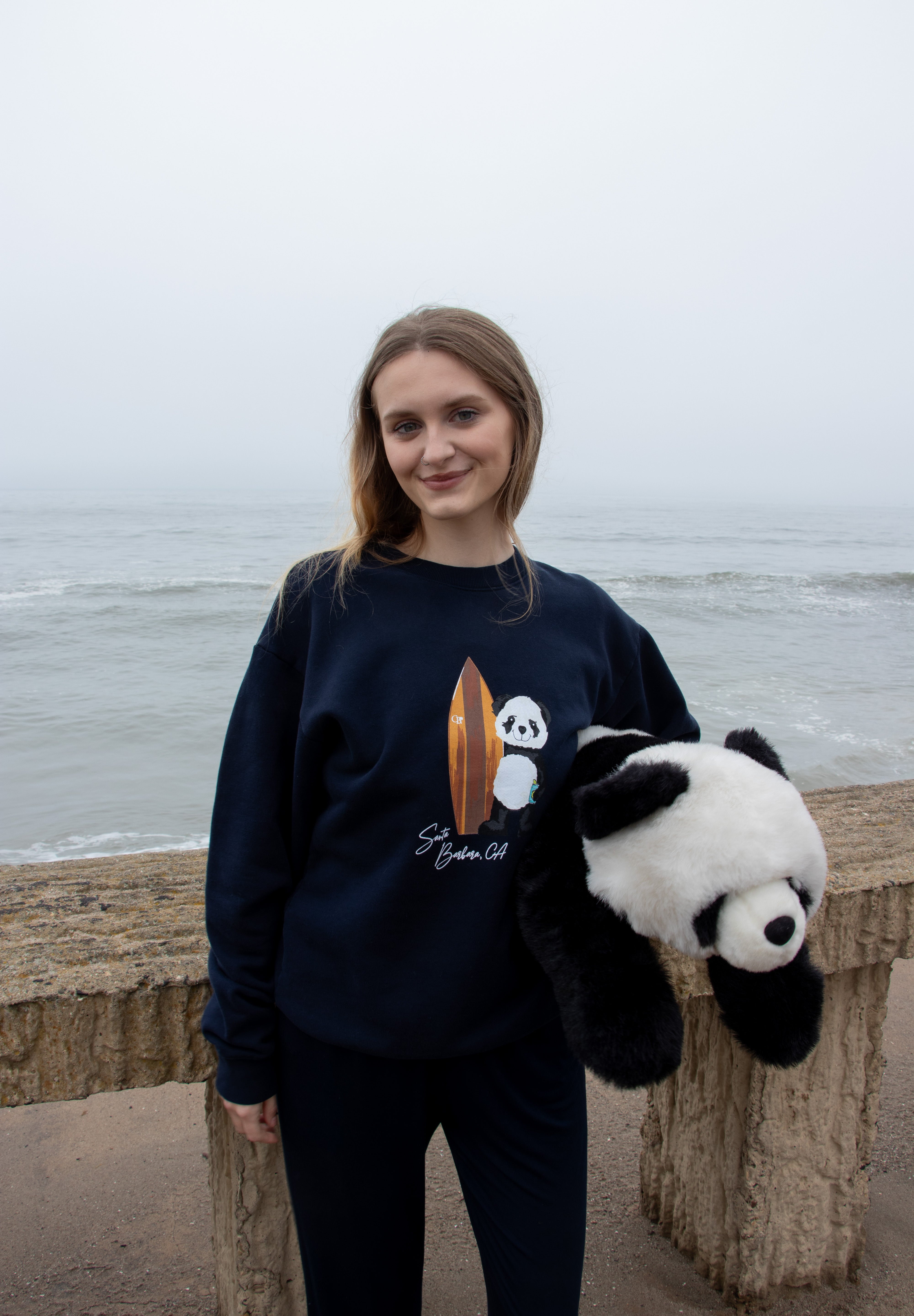 Crewneck- Surf Panda - Ocean Blue