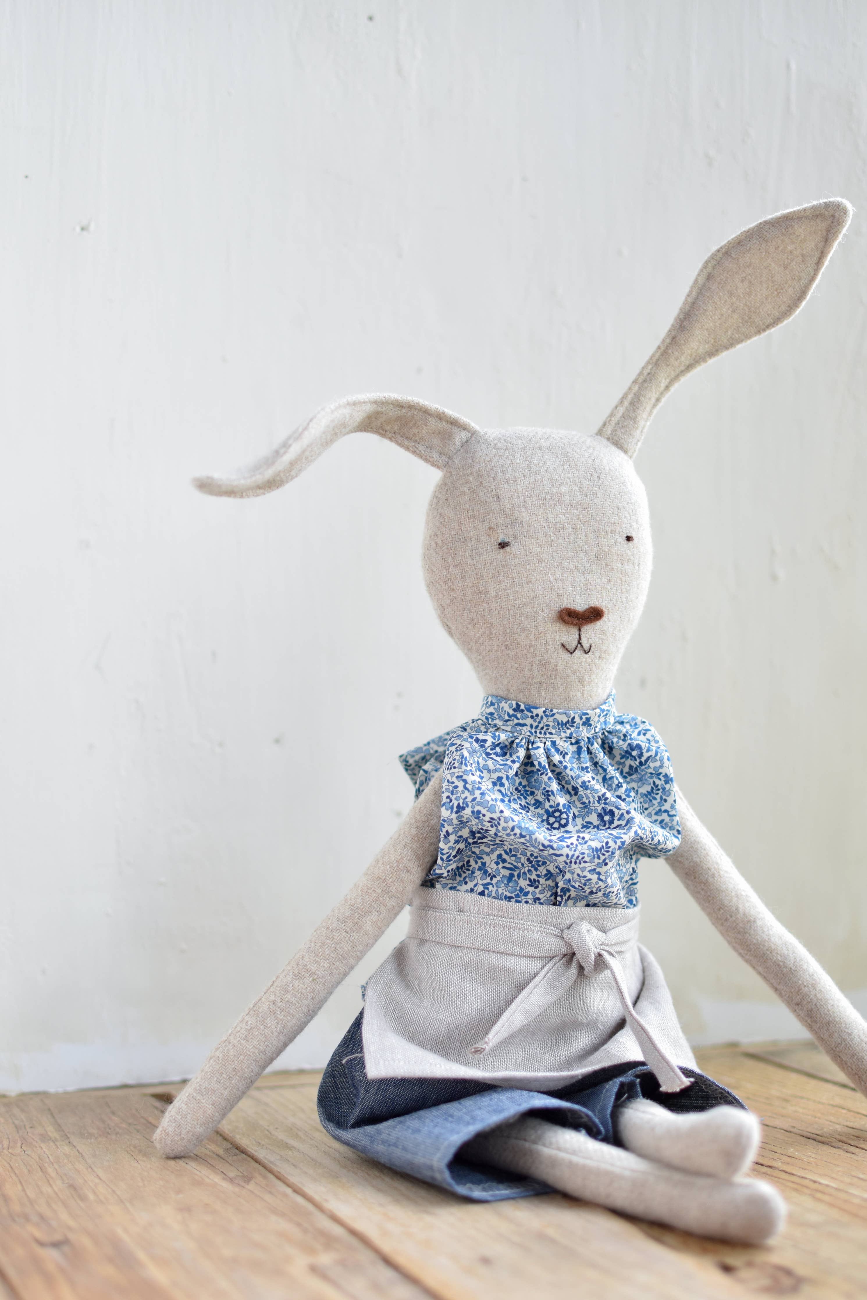 Ruthie the Rabbit – Heirloom Wool Doll in