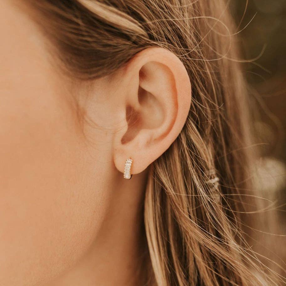 Ivy Diamond Hoops: Silver
