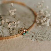 Riley Turquoise Hoops: Gold