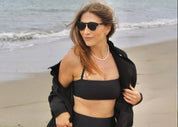 Bandeau Bathing Suit Top - Black Sea