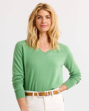 Essential Cashmere V-Neck - Matcha