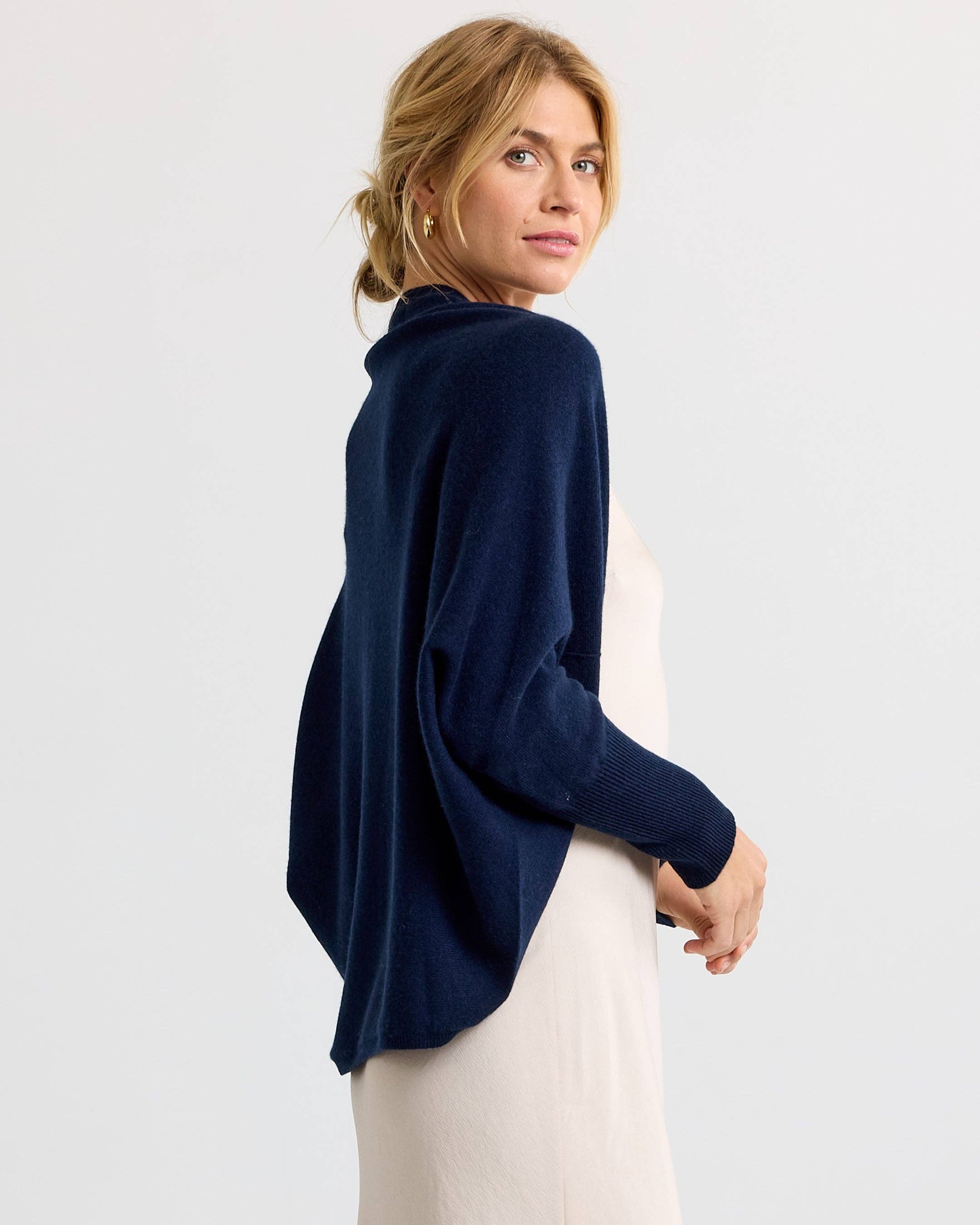 Cashmere Shrug - Navy