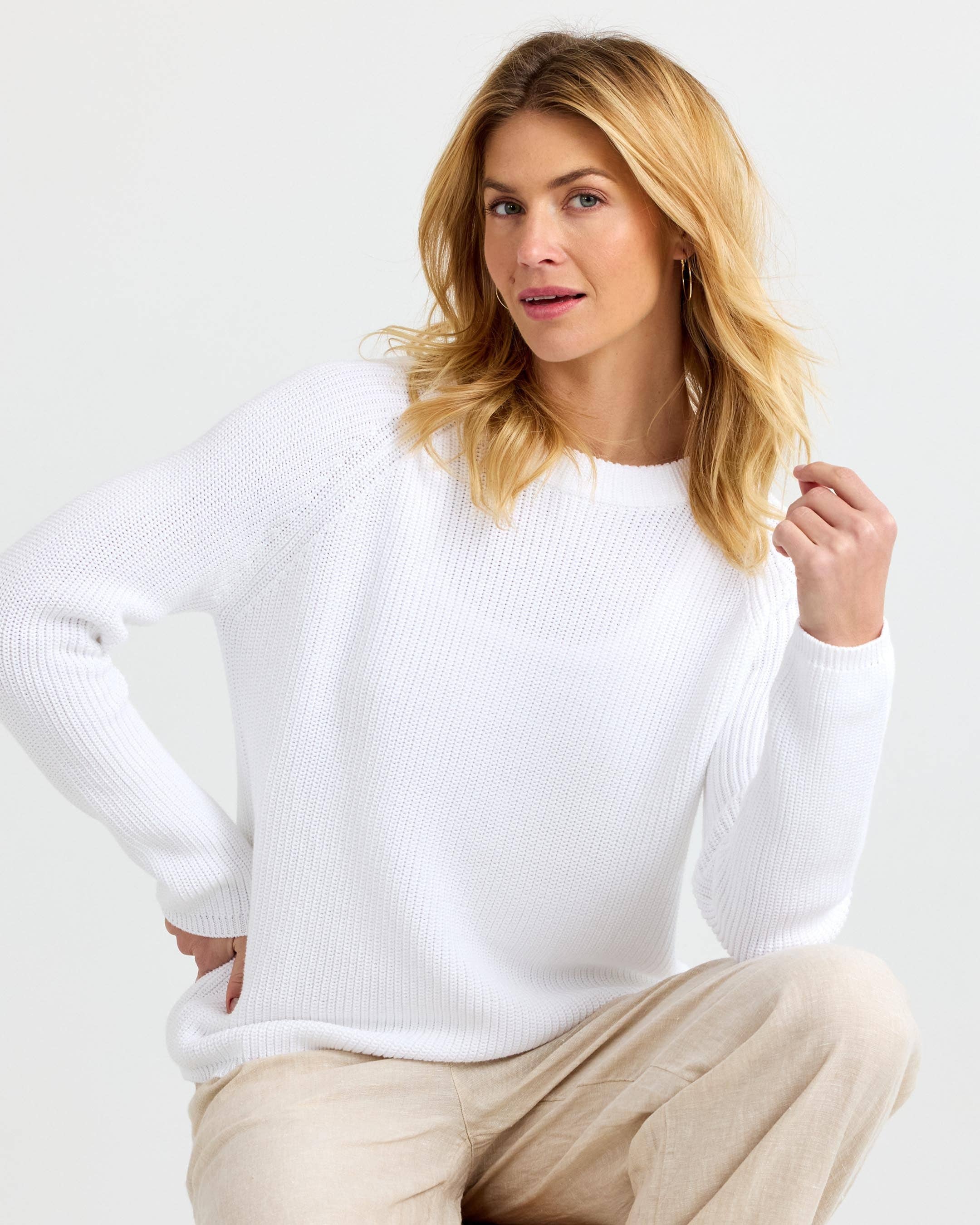 Cotton Fisherman Crew - Summer White