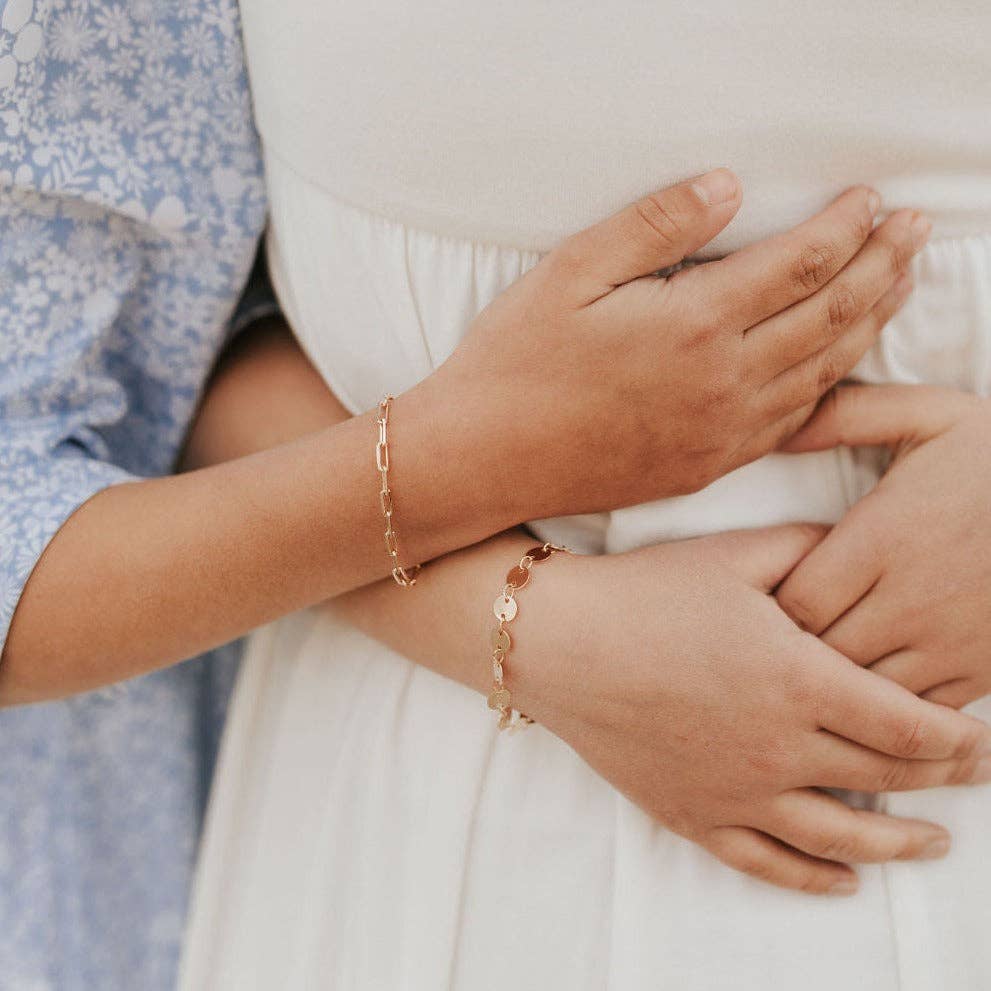 Chloe Gold Filled Coin Bracelet: 7"