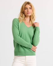 Essential Cashmere V-Neck - Matcha