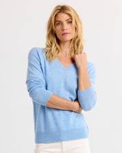 Essential Cashmere V-Neck - Stonewash