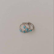 Lainey Turquoise Hoops: Silver