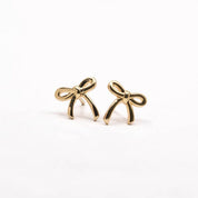 Dainty Bow Stud Earrings in Gold