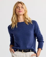 Essential Cashmere Crew- Indigo