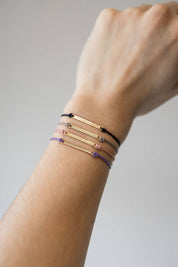 Gold Bar Sailor Bracelet - Choose your color: Storm Grey