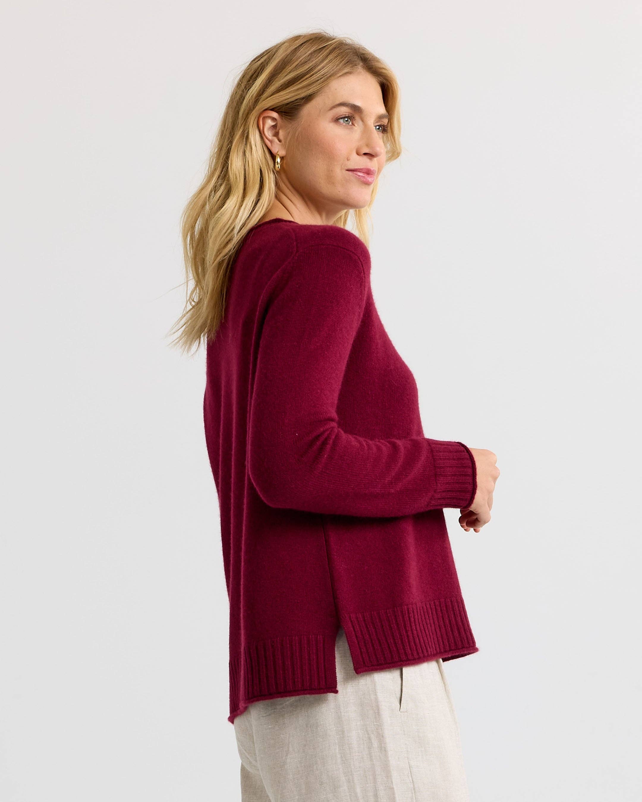 Essential Cashmere Crew-Barolo