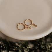 Willow Diamond Dangle Hoops: Gold