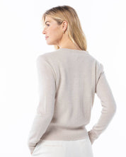 Cashmere Crewneck Cardigan - Oatmeal