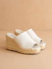 The Raina White Espdarille Slip On Wedge - White