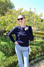 Luxe Cotton Sweater - Ocean Blue