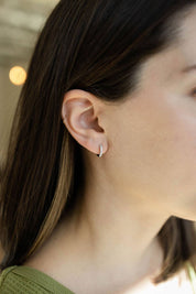 CZ Diamond Huggie Hoops Earrings in Silver